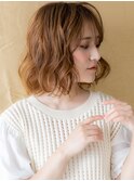 ミルクティーブロンドドライパーマプードルボブX戸田公園20代