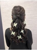 立体リボン ハーフアップ