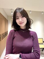 エンス 銀座(Ence) コーラルベージュ/顔周りカット/レイヤーカット/韓国巻き/銀座