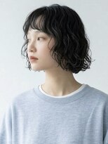キビト(kibito)&nbsp;オン眉ボブパーマ短めバング眉上東新宿御苑若松河田20代30代40代