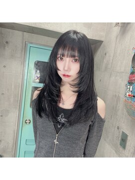 シックス バイ インク 渋谷(SIX by INK.) ダークブルー/デジタルパーマ/ワンホンレイヤー[渋谷]