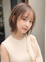 ノア 三宮店(NOA)&nbsp;【NOA】韓国風小顔レイヤーボブベージュくびれレイヤー髪質改善