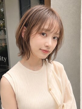 ノア 三宮店(NOA) 【NOA】韓国風小顔レイヤーボブベージュくびれレイヤー髪質改善