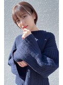 ◎大人丸みショート×透明感フォギーアッシュカラー