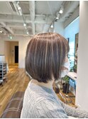 【知野】白髪ぼかしハイライト×ボブ