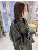 暖色カラー◯切りっぱなしボブ