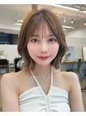くびれボブ/韓国/ブリーチなしベージュ/顔周り/前髪/横浜