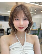 サンド ミュウ 横浜店(sand mieu) くびれボブ/韓国/ブリーチなしベージュ/顔周り/前髪/横浜
