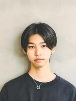 ニーイチイチ(211)&nbsp;メンズセンターパート×ウルフ/ブルーブラック