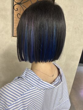 ルノン(LUNON) インナーカラー/デザインカラー/ブルーブラック/ボブ/韓国