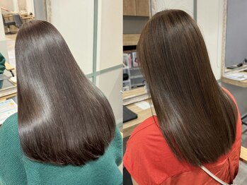 アリエ(allier)の写真/髪質改善と韓国風透明感カラーを独自技術で同時に実現◎美しい髪を長持ちさせるお手入れもサポートします♪