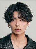 天神波巻きパーマツイストスパイラルパーマセンターパートウルフ