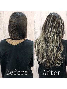 あるじゃんすー 沖縄店 ホワイト×ブラック#シールエクステ#ゆるふわウェーブ#前髪#沖縄