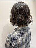 大人女子ナチュラルボブ☆ニュアンスカラーウェーブパーマ前髪