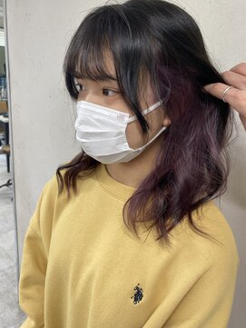 アジールヘア 東上野店(agir hair) 20代30代大人可愛い透明感バイオレットインナーカラー【上野】