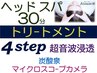 6周年★ヘッドスパ30分+4stepトリ-ト超音波浸透+炭酸+カメラ ¥11000→¥9500