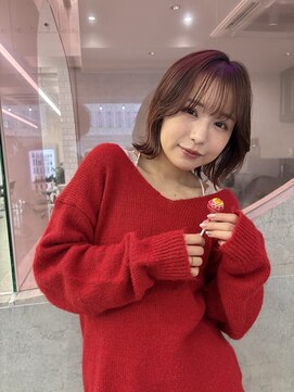 ロンドワン 三宮元町(Lond one) くびれボブ/ピンクブラウン