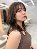 ロンドイディールバンダイ 新潟万代(Lond ideal)&nbsp;ミディアムレイヤーウルフベージュ黒髪グレージュ