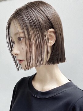 ノラギンザユー(NORA GINZA/U) 切りっぱなし外ハネボブ艶暗髪シースルーバング