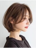 大人ボブ大人ショートボブ切りっぱなしボブ前髪あり前下がりボブ