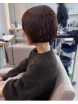 エレノア 渋谷公園通り店(Eleanor) 【中澤】ピンクベージュ×丸みミニボブ