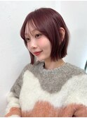 ボブ　レイヤーボブ　フェイスレイヤー　暖色カラー　顔周り