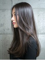 ワット 新宿店&nbsp;【暗髪グレー】地毛風グレージュ×極上ストレートロング