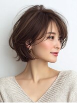 Heart's美人設計と白髪ぼかし専門店 青山表参道店 脱白髪染め/ショートヘア【ハーツ】&nbsp;白髪ぼかし脱白髪染め似合わせショートボブ40代50代60代
