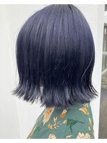 リゾートフォーヘアー 嵯峨店(ReSORT FOR HAIR) 切りっぱなしブルーブラックにイメチェン