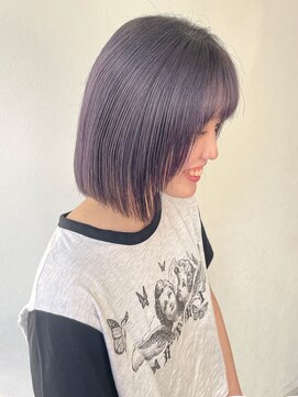 ジェム(GEM) ラベンダーグレー/ハイトーン/切りっぱなしボブ
