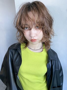 アイティー バイ アルバム 中野店(IT by ALBUM) ウルフレイヤー_ショコラベージュボブルフベビーバング_8590