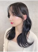 韓国風顔まわり_チェリーブラウンフェミニンロング_ba430144