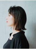 大人の切りっぱなしボブ
