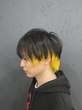 プライズ アイリス 池袋東口店(prize Iris) メンズウルフ×インナーイエローカラー／池袋／池袋東口店