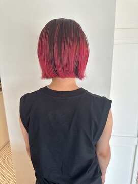 ノーカ 代官山(nohka) 濃いめピンクの毛先カラー