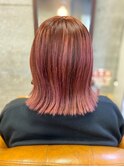 ピンクラベンダー外ハネボブ　Meloa Hair design 麻布十番
