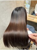 縮毛矯正ロングコスメストレート髪質改善ココアブラウン