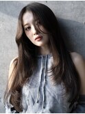 ロングレイヤーカットラベンダーグレーアッシュグレージュ美髪