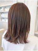 福山美容室Caaryミディアムレイヤー外ハネ20代30代40代