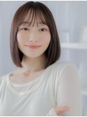 ダークブラウンシンプルストレートミニボブa越谷20代30代40代