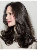 上品ロングレイヤー × 艶ブラウン