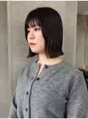 外ハネボブ 切りっぱなしボブ