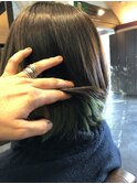 個性派☆アッシュ☆インナーグリーン☆