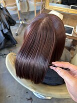 モワ 仙台(Mois)&nbsp;ぷつっとレッドブラウンボブ/10代20代30代/髪質改善/縮毛矯正