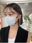 インナーカラーデザインカラー黒髪イヤリングカラーレイヤーボブ