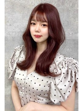 ランズ(LANDS) ピンクブラウンシースルーバング【韓国ヘア 大阪 梅田】