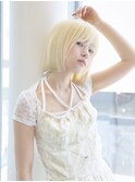 ブロンド/プラチナカラー/ブリーチ/切りっぱなし/SOLセンター南