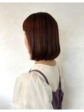 ヘアアンドメイク エジェリ(hair&make egerie) 【髪質改善オレンジピンクカラー・ミディアムボブ】