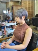 くびれショート/ブリーチハイトーン/シルバーカラー/新小岩