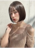 20代 艶髪 髪質改善 透明感カラー ボブ アッシュブラウン